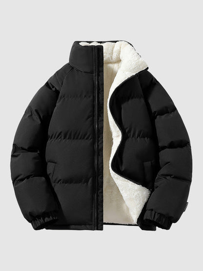 Stand Collar Puffer Jacket For Men