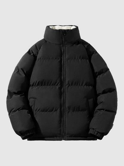 Stand Collar Puffer Jacket For Men