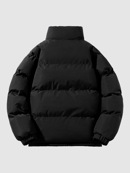Stand Collar Puffer Jacket For Men