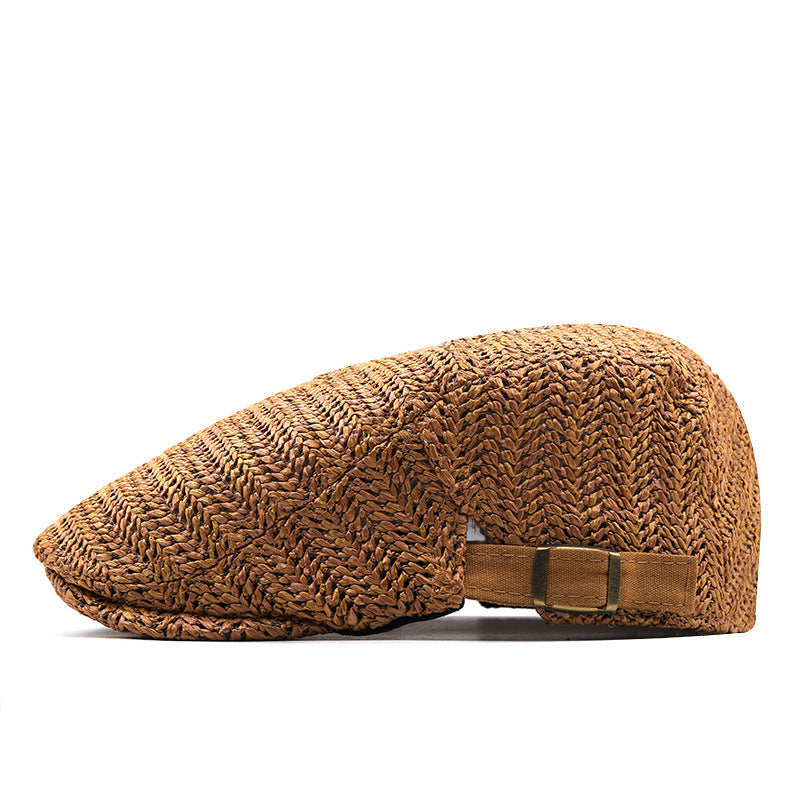 Woven Patterned Flat Buckled Cap