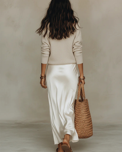 Draped Deep V Neck Maxi Dress