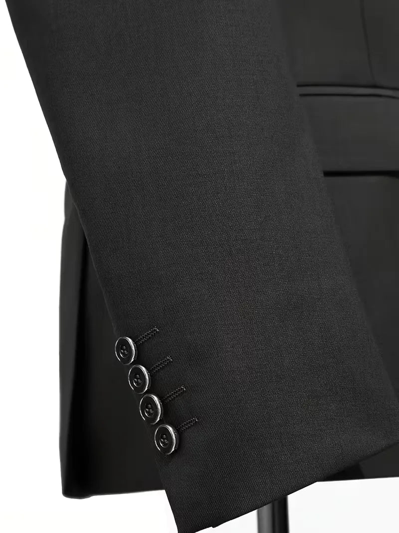 Slim Fit Notched Lapel Three Piece Suit Set