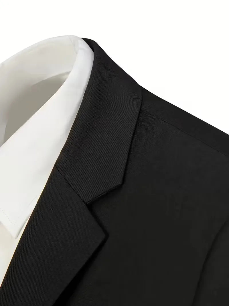 Slim Fit Notched Lapel Three Piece Suit Set