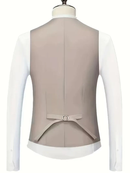 Slim Fit Notched Lapel Three Piece Suit Set