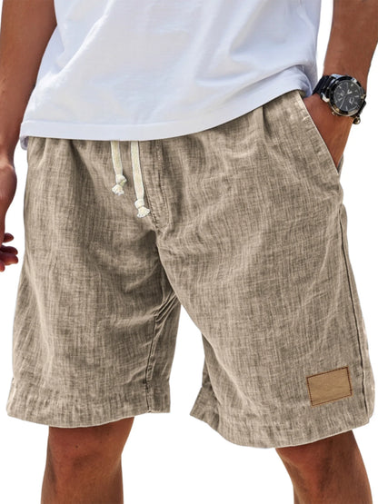 Drawstring Elasticated Patched Pocketed Loose Shorts