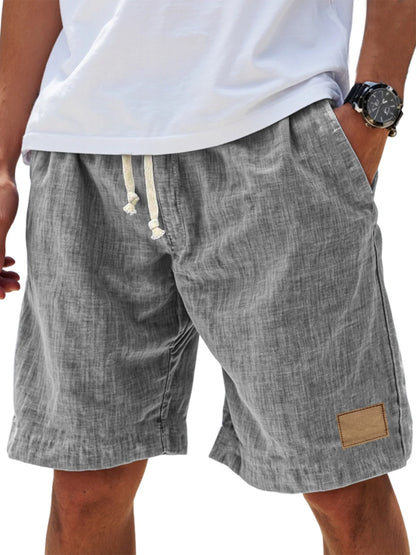 Drawstring Elasticated Patched Pocketed Loose Shorts