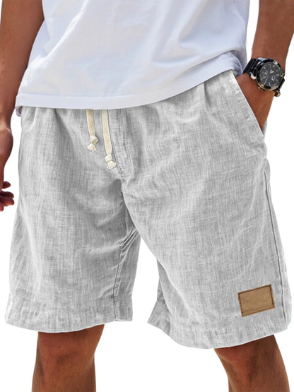 Drawstring Elasticated Patched Pocketed Loose Shorts