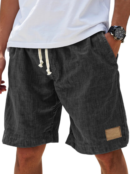 Drawstring Elasticated Patched Pocketed Loose Shorts