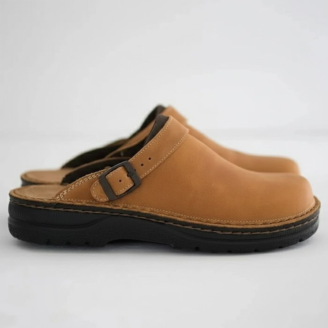 Slip On Contrast Collar Exposed Stitching Flat Sandals