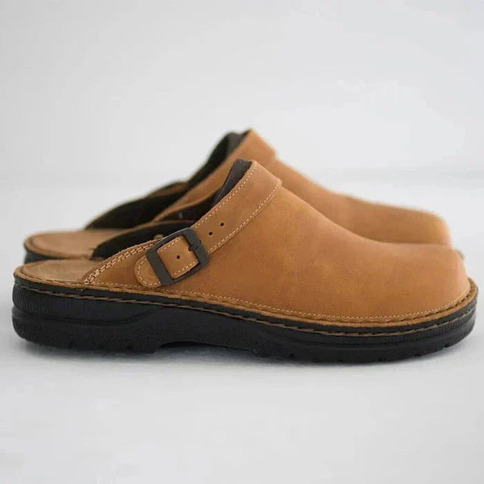 Slip On Contrast Collar Exposed Stitching Flat Sandals