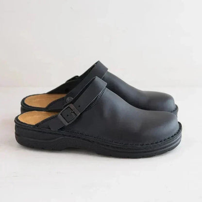 Slip On Contrast Collar Exposed Stitching Flat Sandals