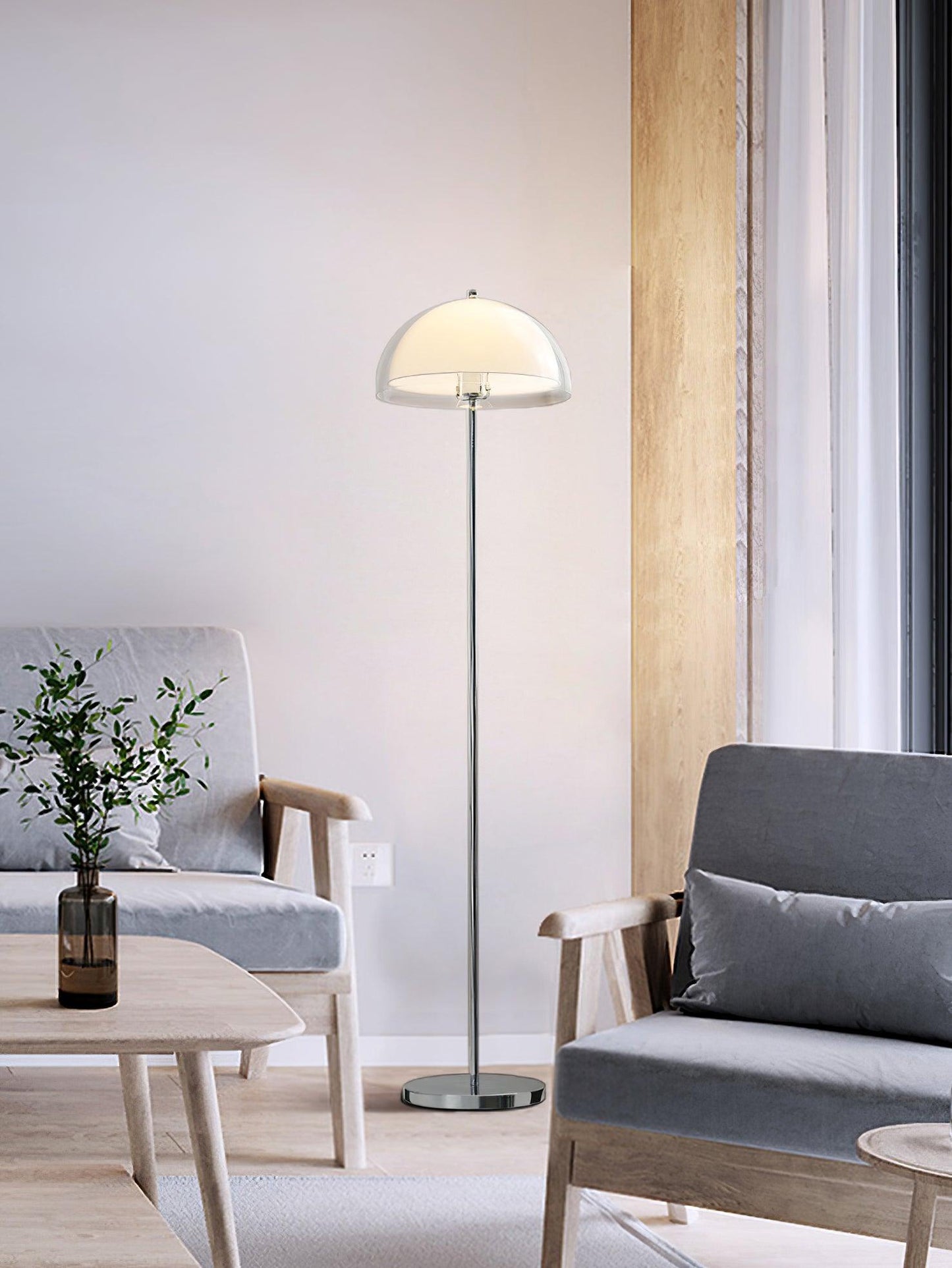 Double-Layer Dome Shade Floor Lamp