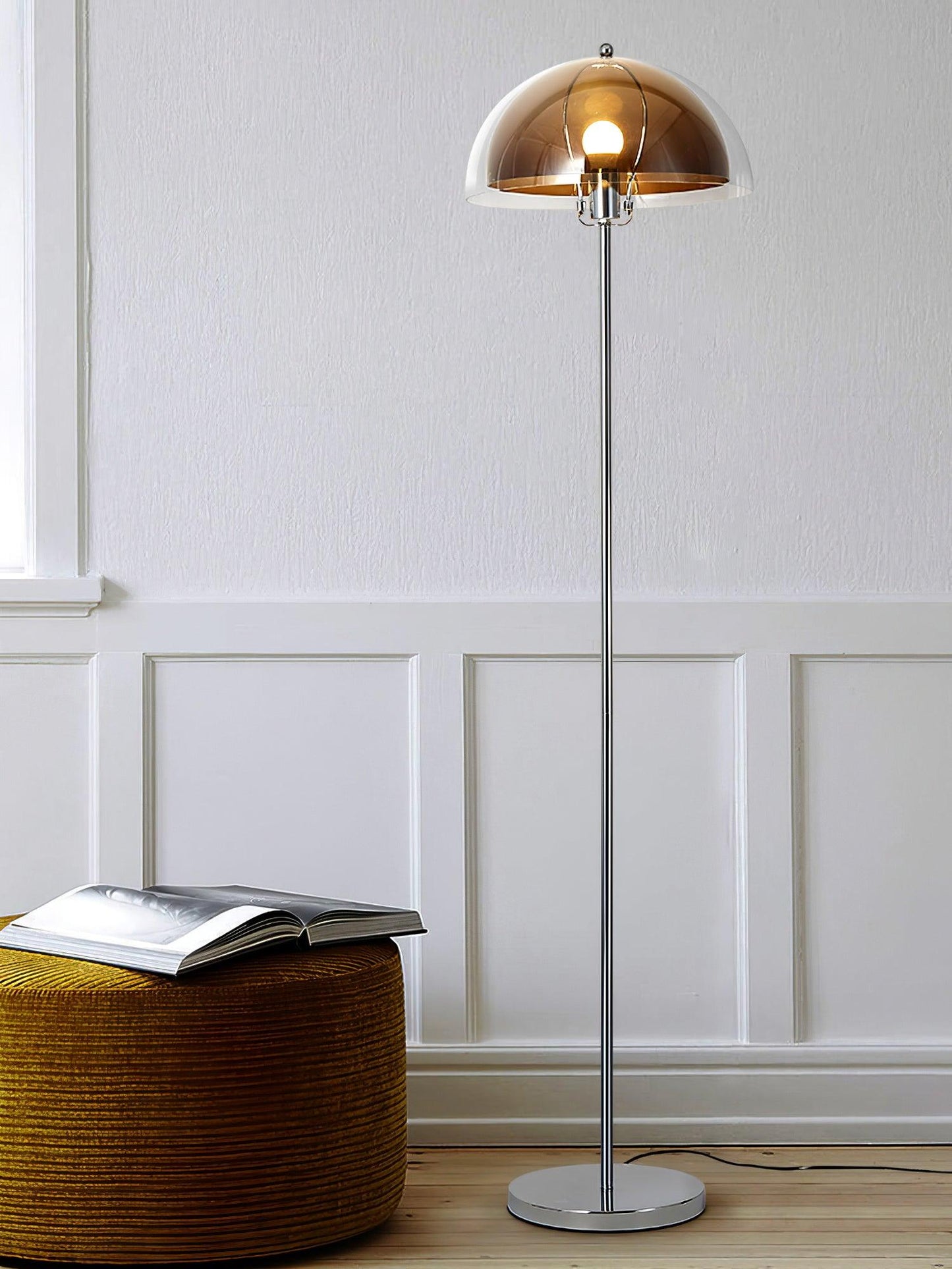Double-Layer Dome Shade Floor Lamp
