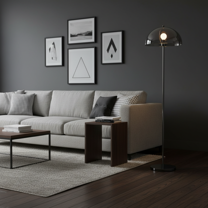 Double-Layer Dome Shade Floor Lamp