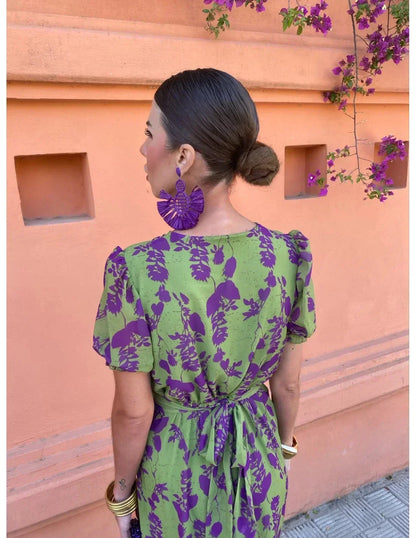 V-Neck Floral Dress