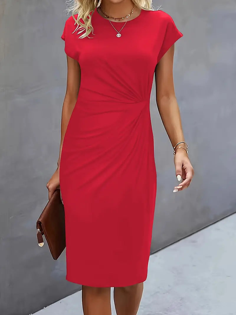 Cap Sleeve Ruched Dress