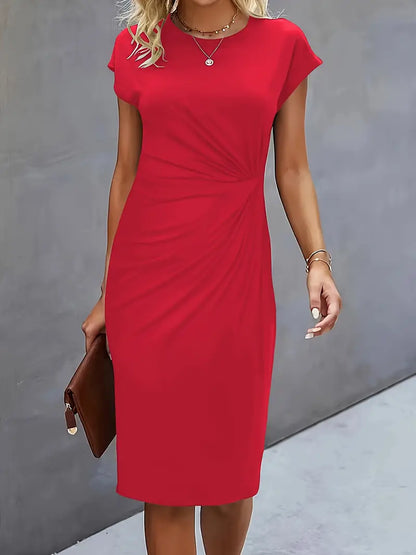 Cap Sleeve Ruched Dress