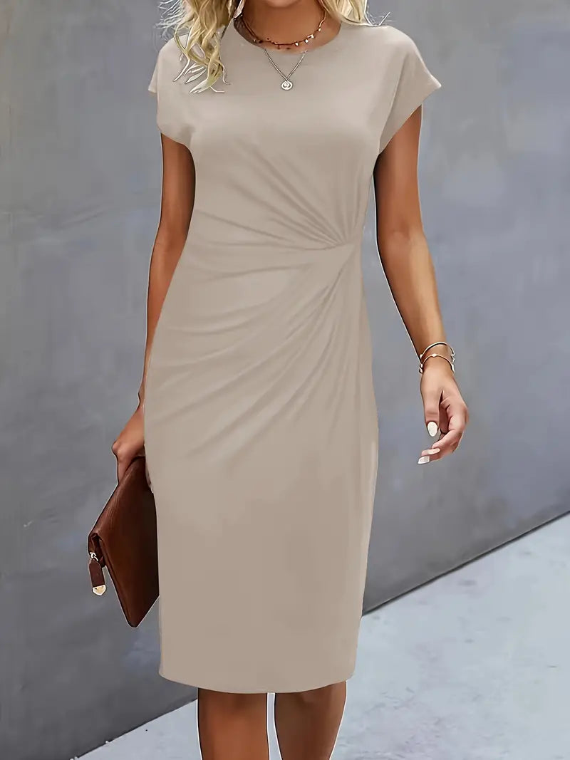 Cap Sleeve Ruched Dress