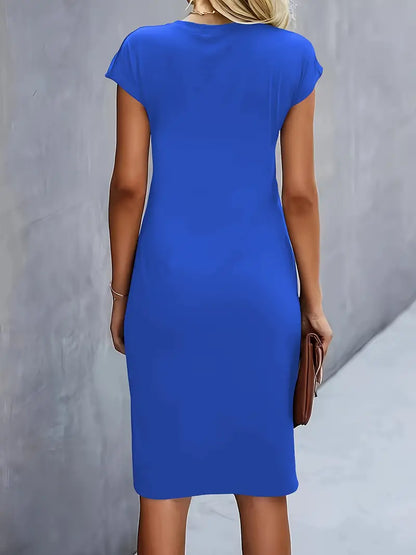Cap Sleeve Ruched Dress