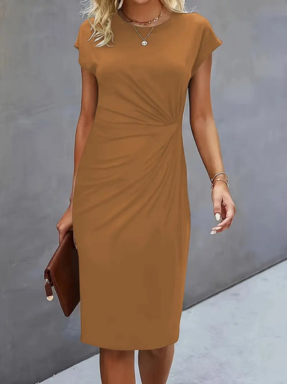 Cap Sleeve Ruched Dress