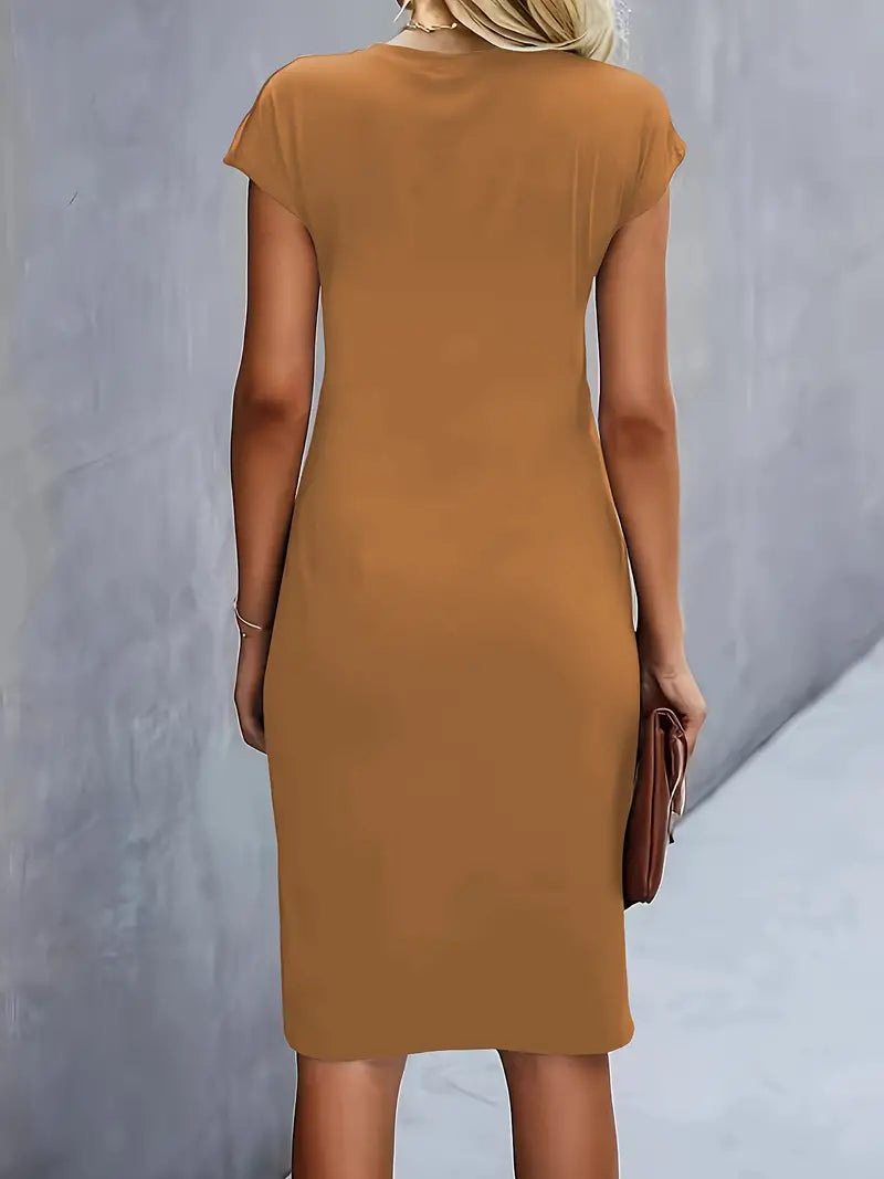 Cap Sleeve Ruched Dress