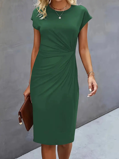 Cap Sleeve Ruched Dress