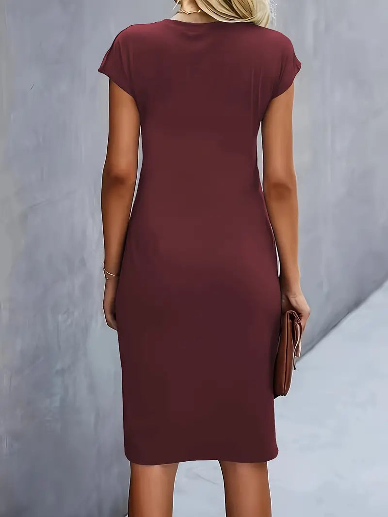 Cap Sleeve Ruched Dress