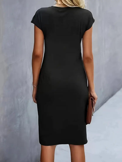 Cap Sleeve Ruched Dress