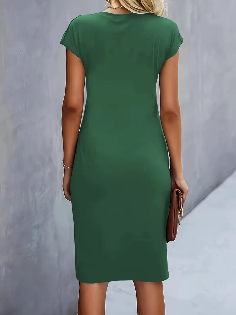 Cap Sleeve Ruched Dress