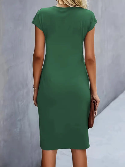 Cap Sleeve Ruched Dress