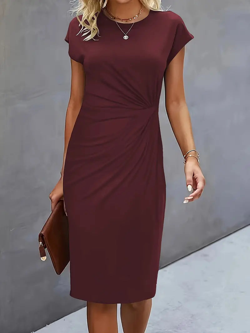 Cap Sleeve Ruched Dress