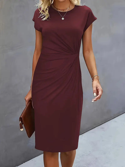 Cap Sleeve Ruched Dress