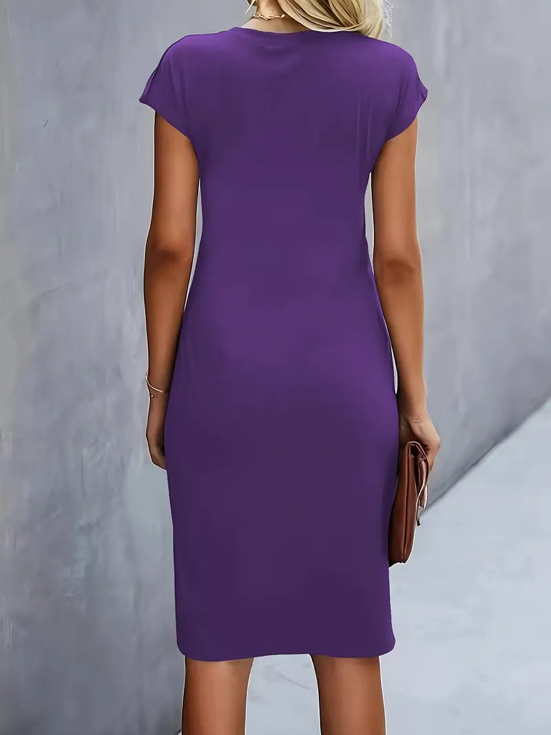 Cap Sleeve Ruched Dress