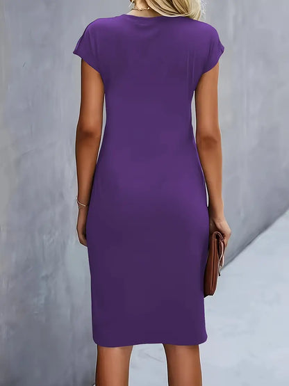 Cap Sleeve Ruched Dress