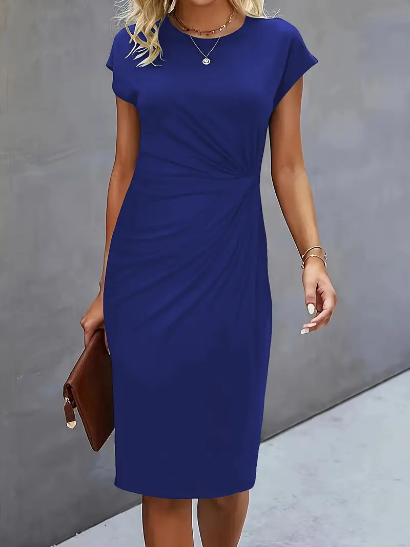 Cap Sleeve Ruched Dress