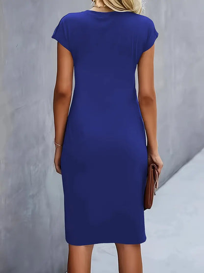 Cap Sleeve Ruched Dress