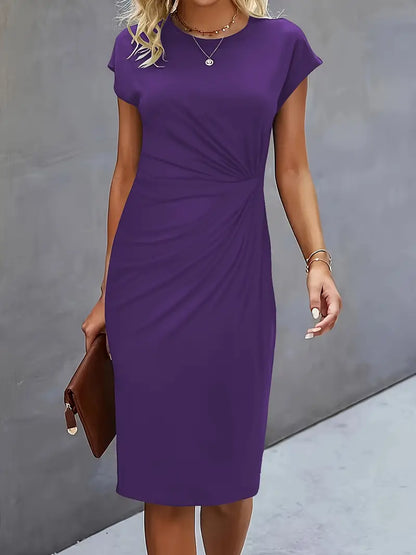 Cap Sleeve Ruched Dress