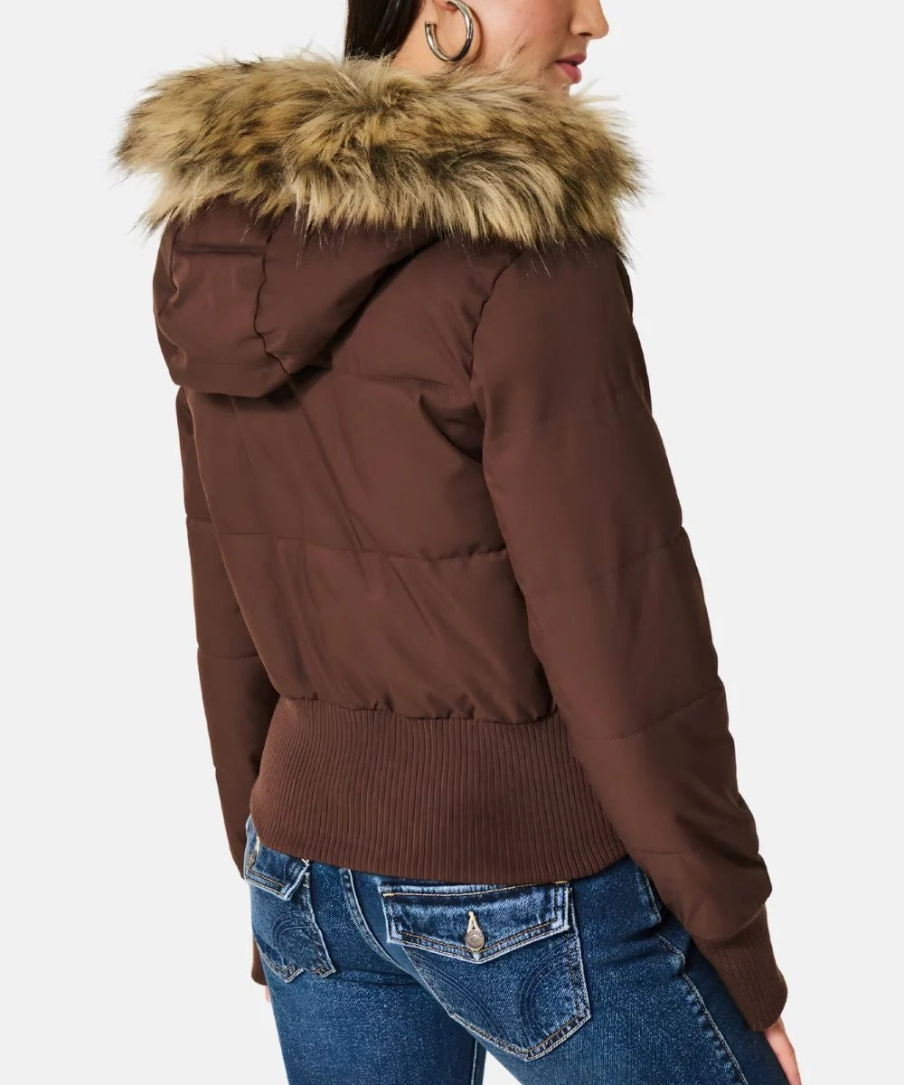 Hooded Quilted Puffer Jacket For Women