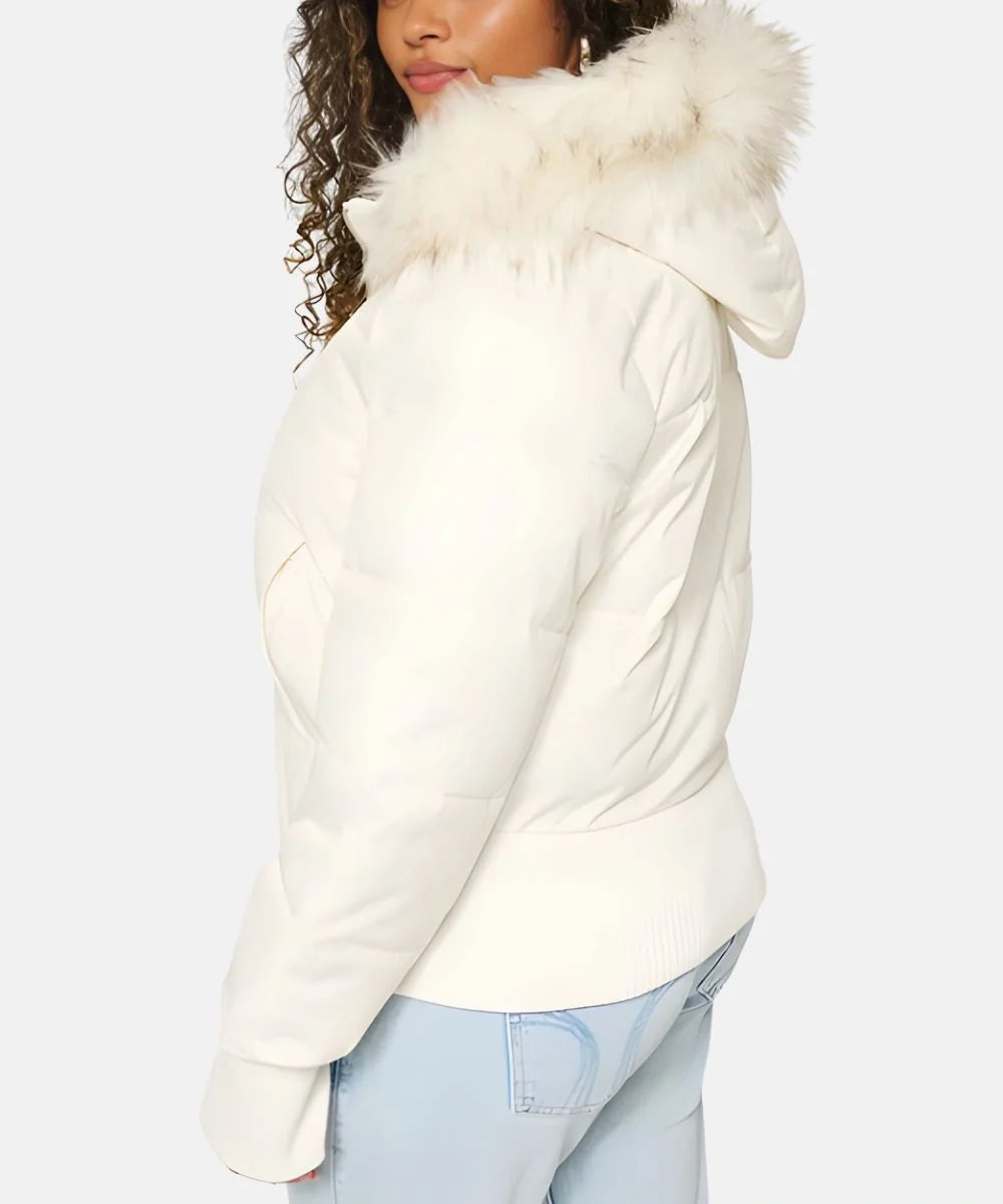 Hooded Quilted Puffer Jacket For Women