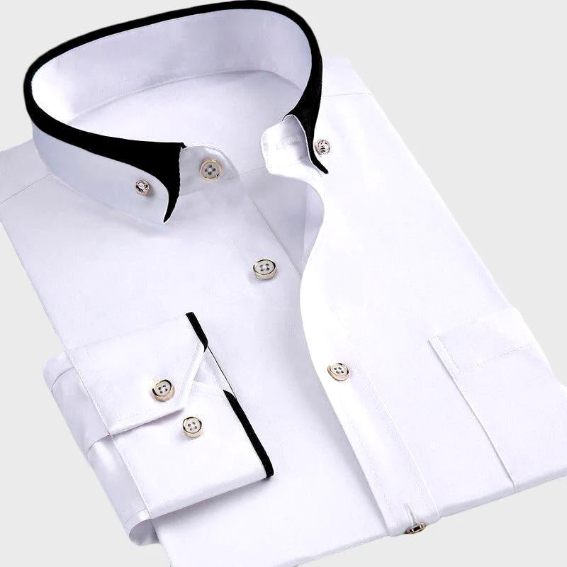 Point Collar Long Sleeve Shirt