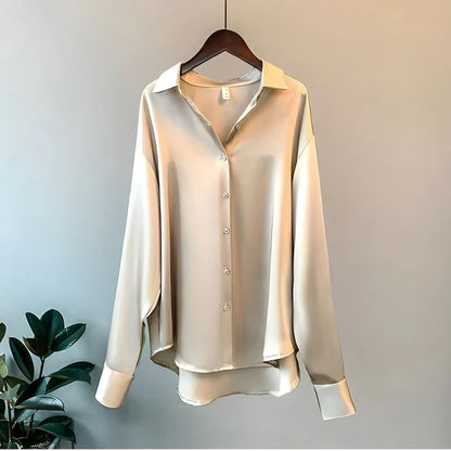 Solid Button Down Collared Blouse