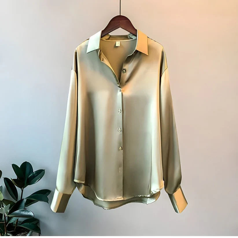 Solid Button Down Collared Blouse