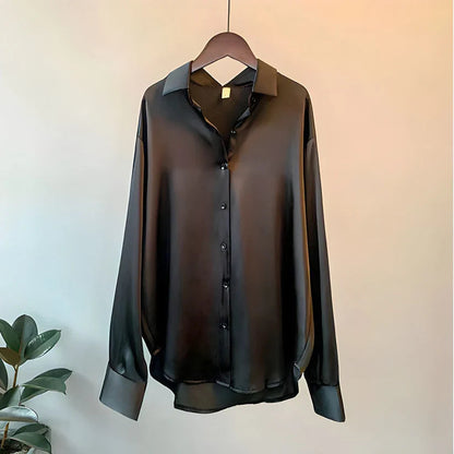 Solid Button Down Collared Blouse