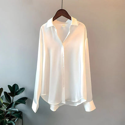 Solid Button Down Collared Blouse