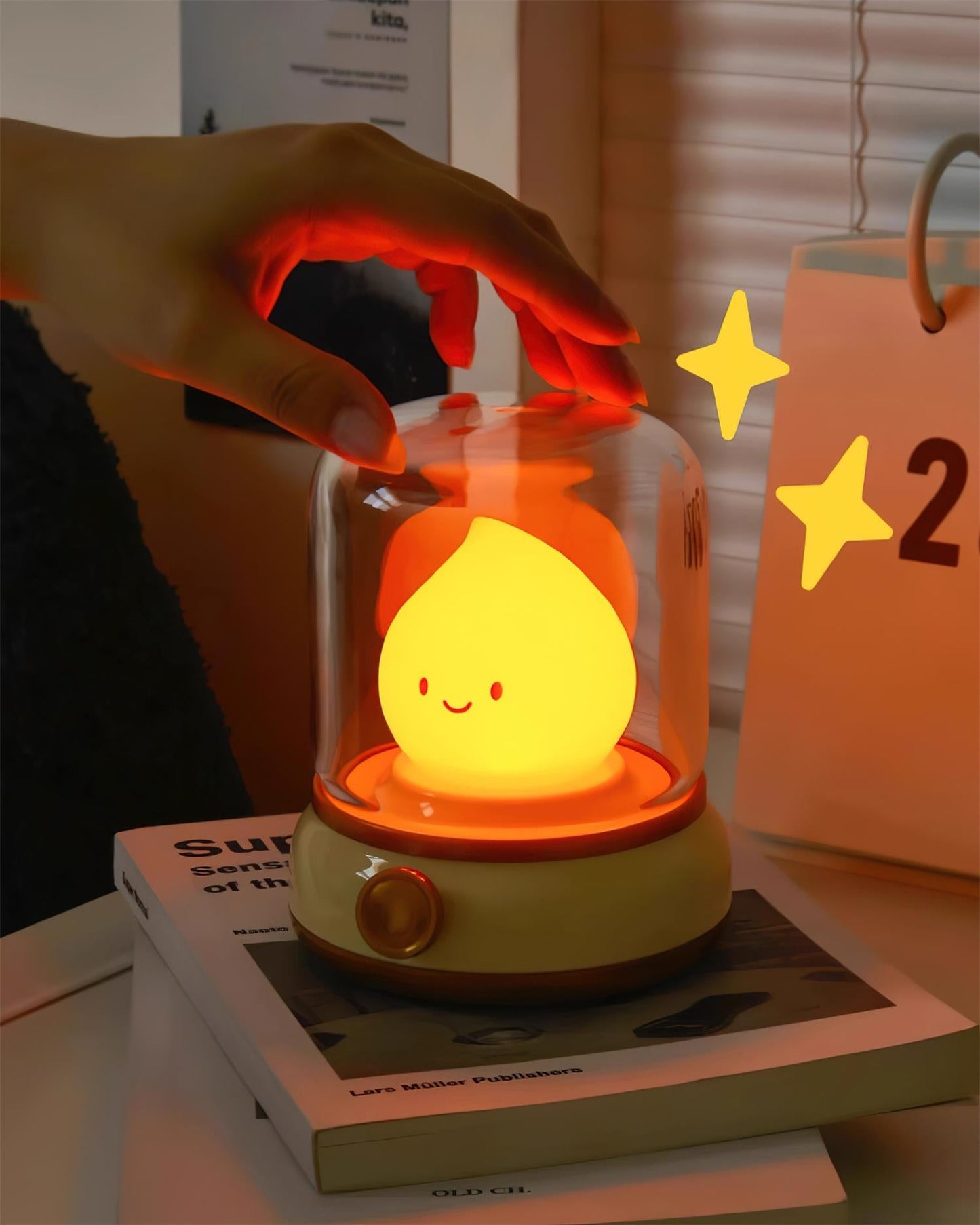 LED Flame Figure Table Lamp