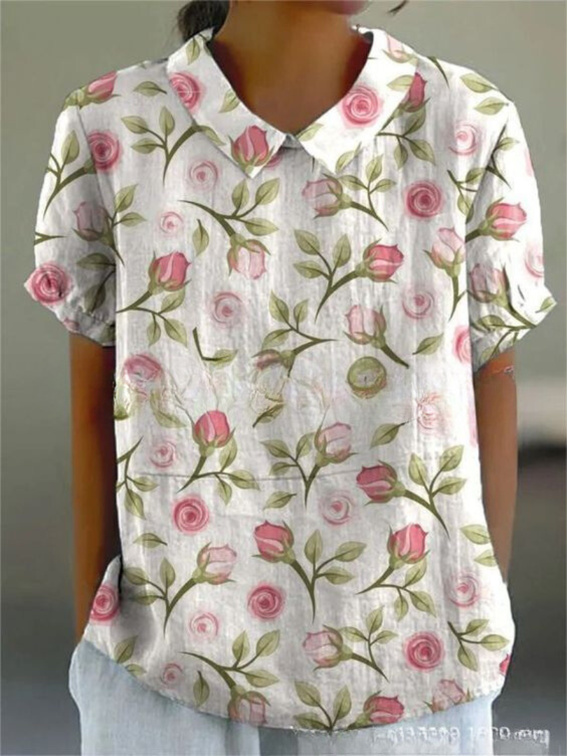 Short Sleeved Collared Printed Shirt