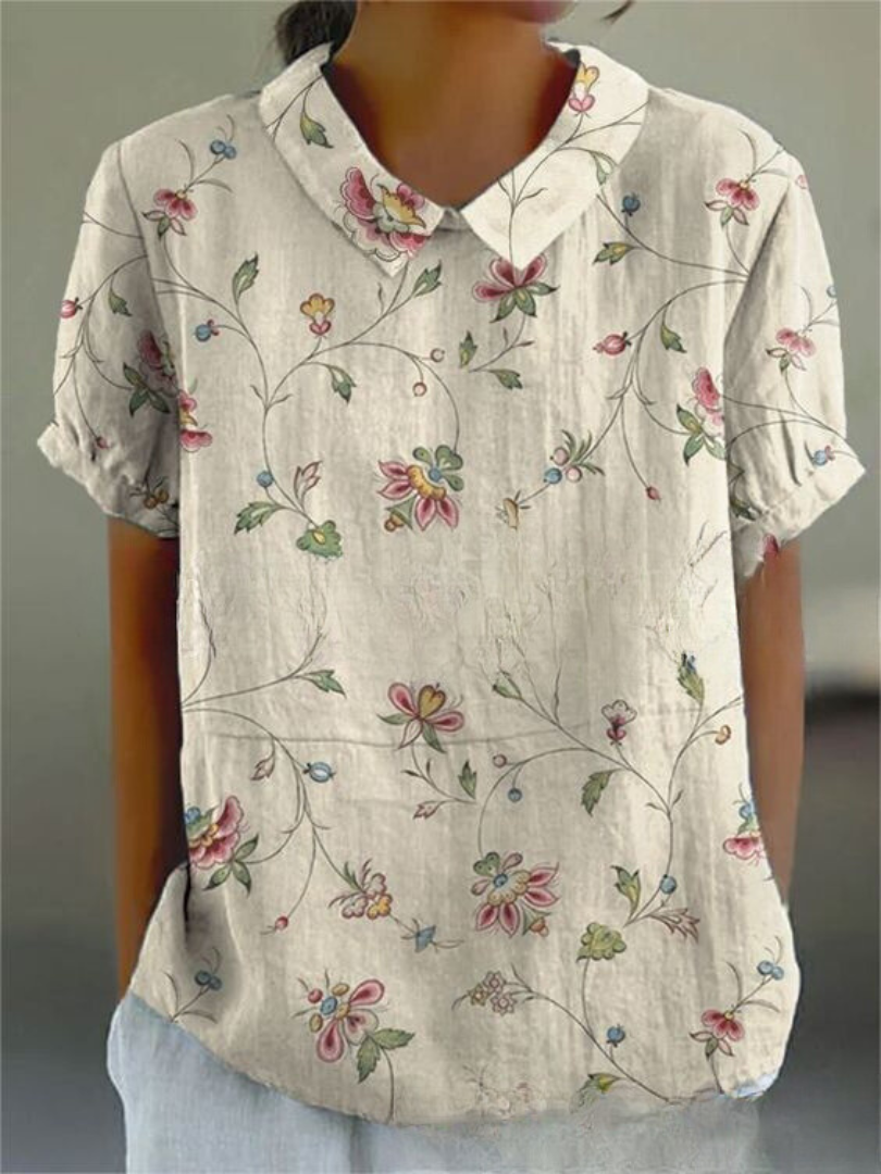 Short Sleeved Collared Printed Shirt