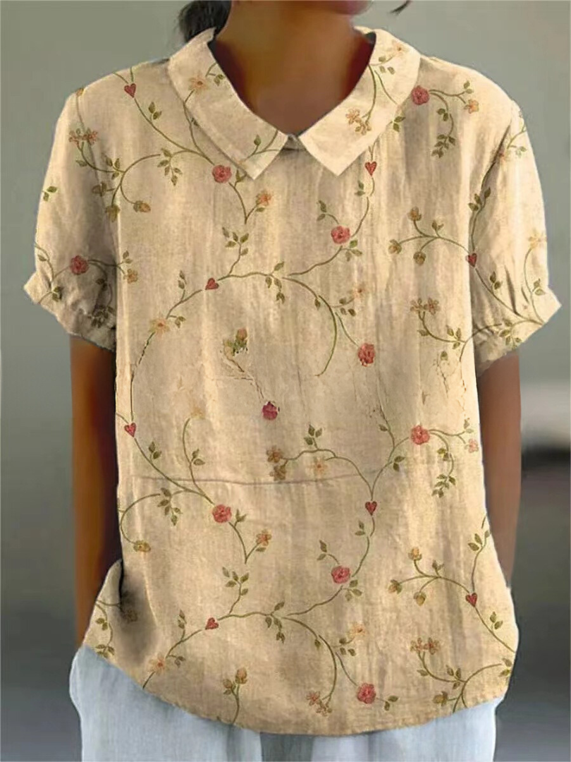 Short Sleeved Collared Printed Shirt