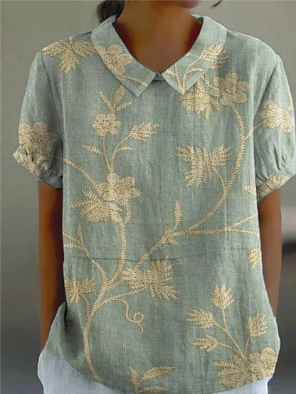 Short Sleeved Collared Printed Shirt