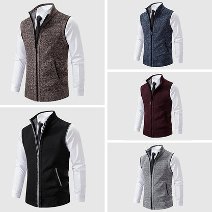 Zip-Up Sweater Vest Side Pocket | Men